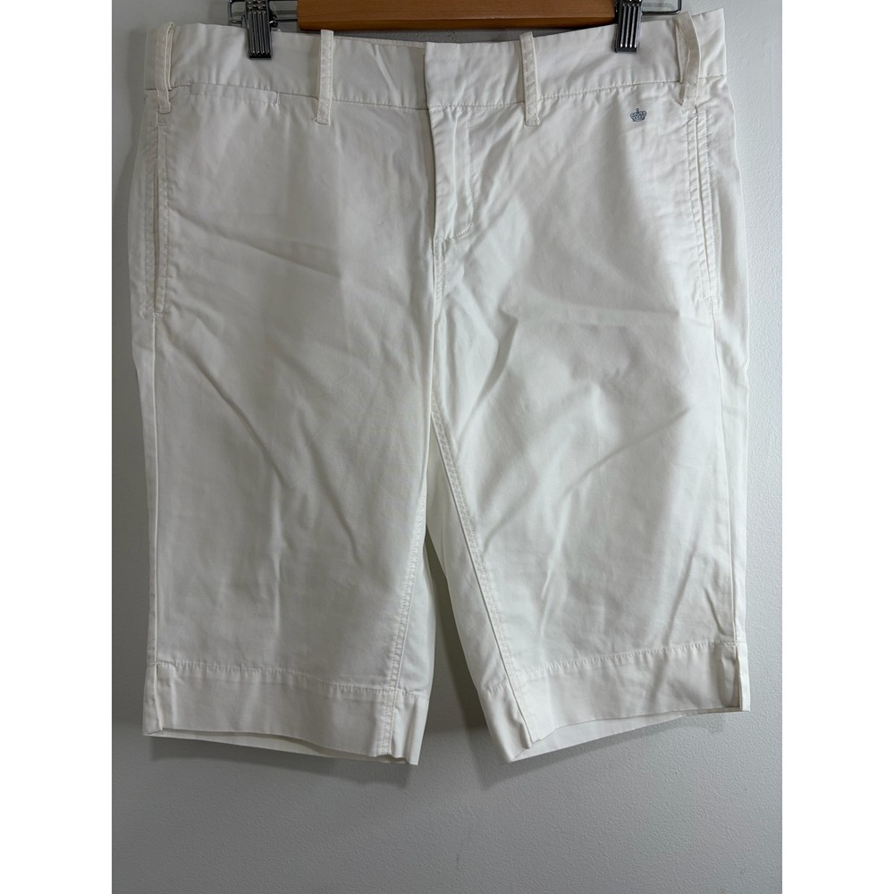 G1 Goods White Paper Twill Cotton Bermuda Shorts Womens Size 6 Preppy Summer